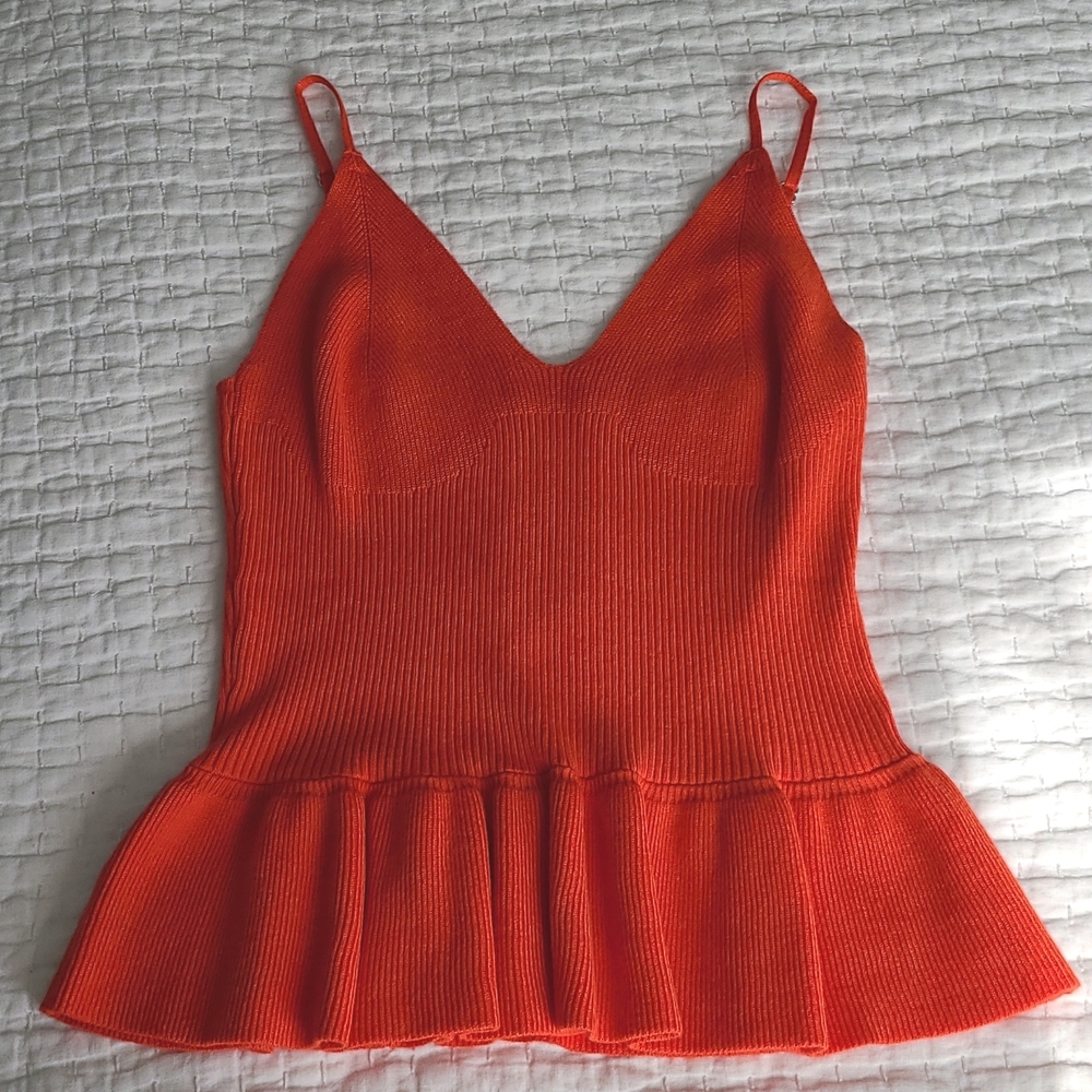 Peplum lace-up sweater top